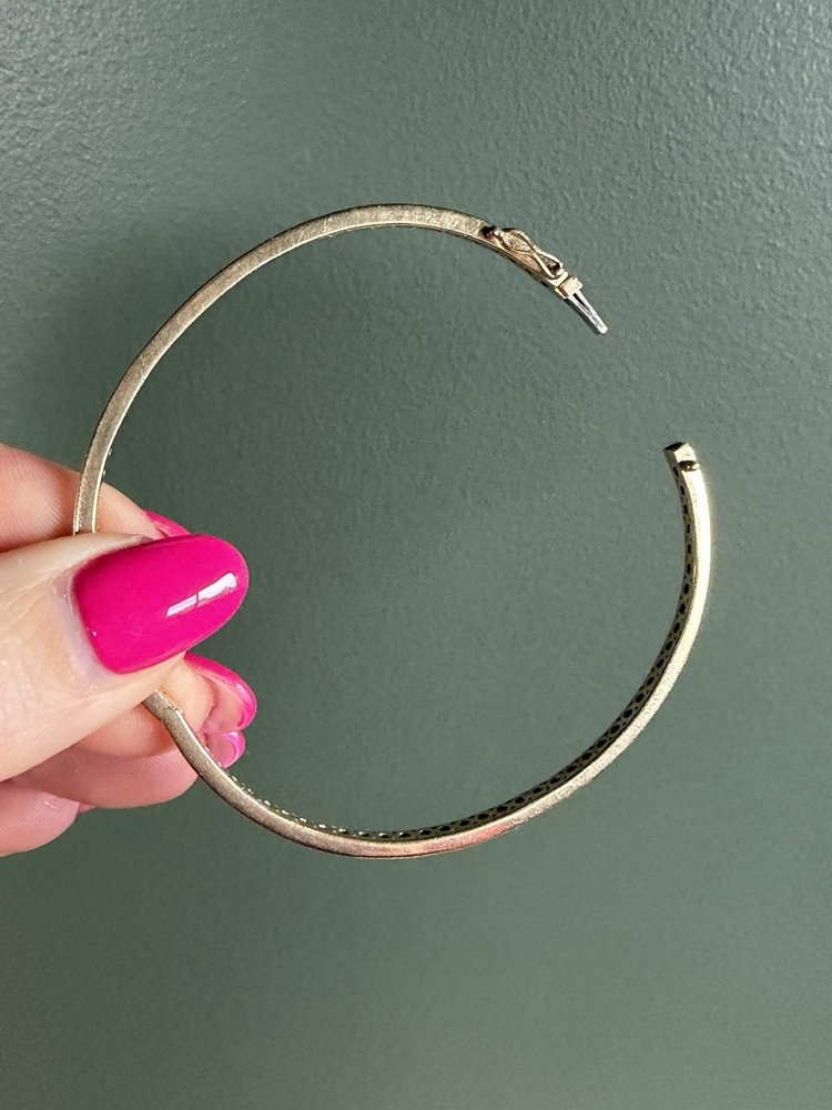 14k Gold Plain Hinged Bangle