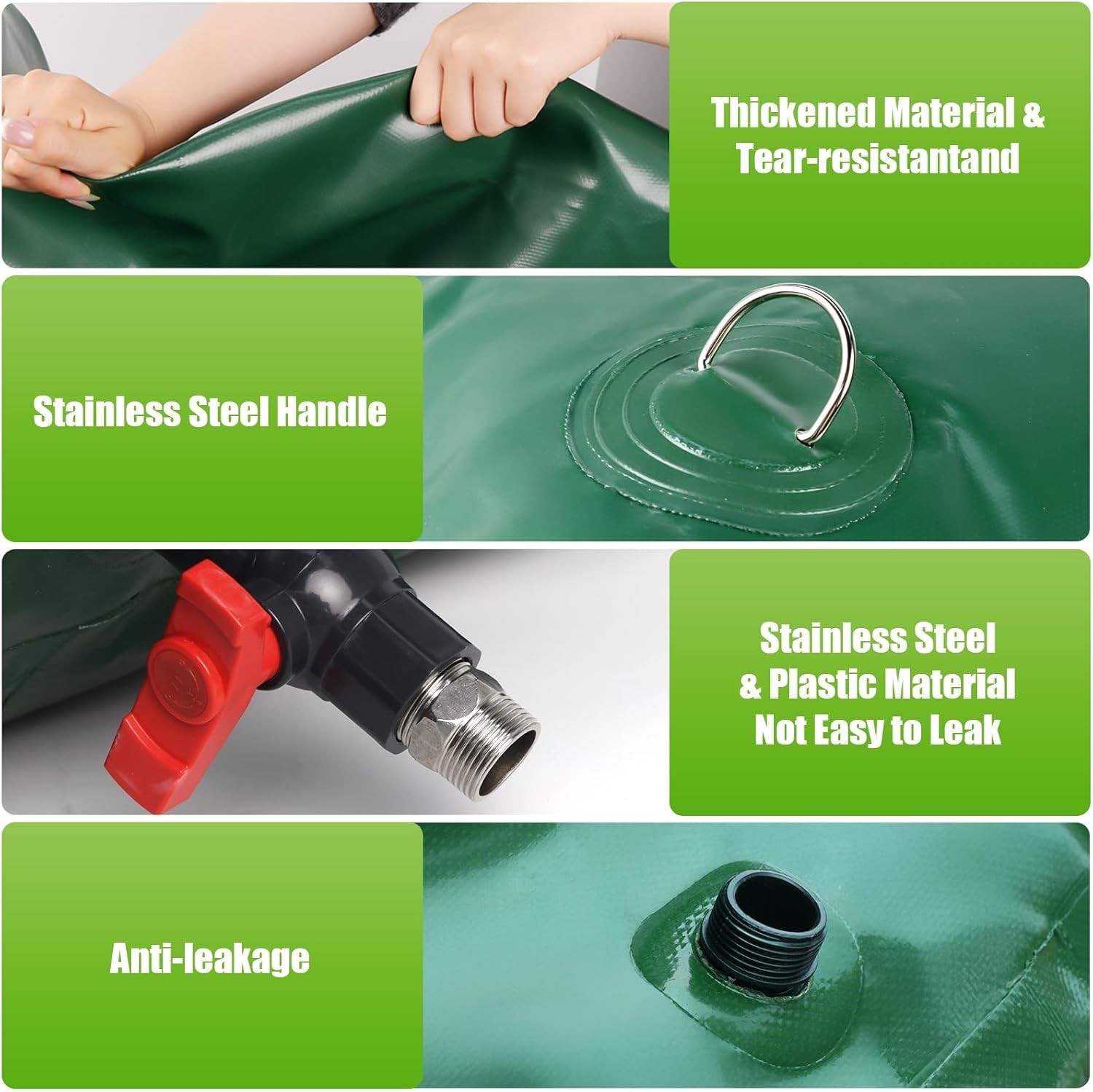 400 L/105.7 Gallon Water Storage Bladder, Foldable Portable Water Bladder Tan...