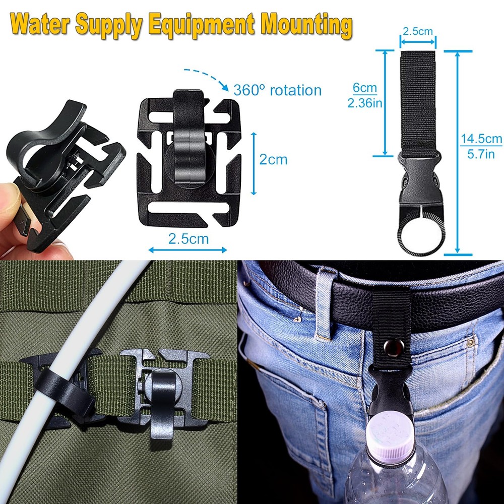 32PCS Molle Accessories Kit, Tactical Backpack Attachment Set with Key black