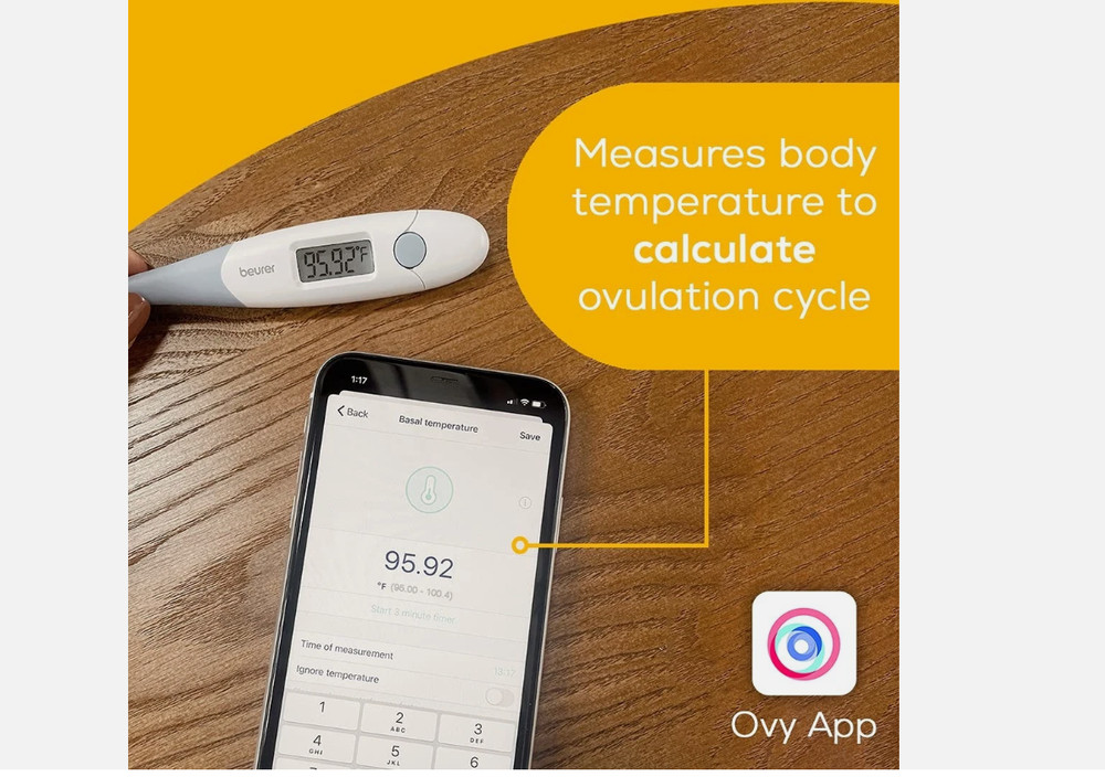 Beurer OT20 Digital Basal Thermometer Oral Thermometer with Memory Function NFP