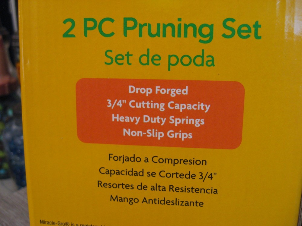 Miracle Gro 2 Pc Pruning Set - 8" Gardening Shears Clippers Scissors Snips Tool