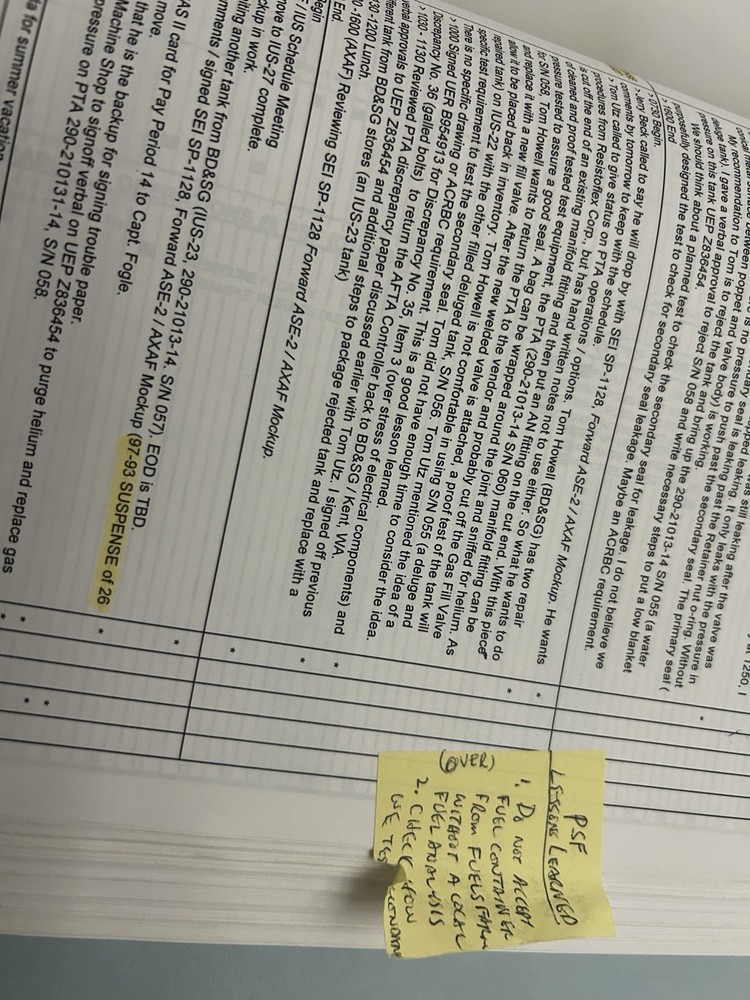 Boeing Shuttle Engineering Notes 1996–2002 Payload Ops NASA IUS Integration Rare
