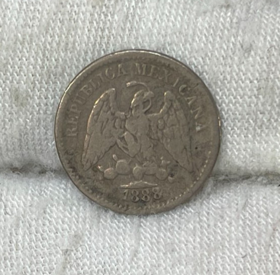 1888 Mexico 5 Centavos Silver Coin