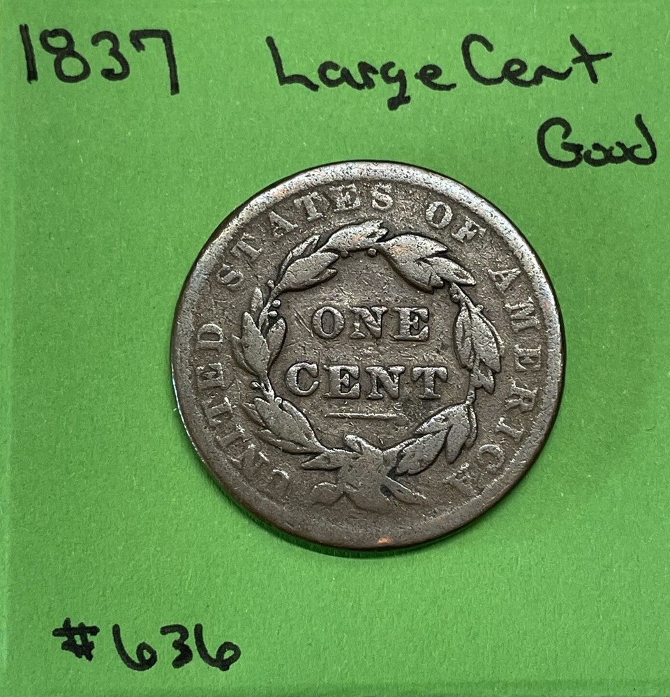 1837 Coronet Head Large Cent 1c Good