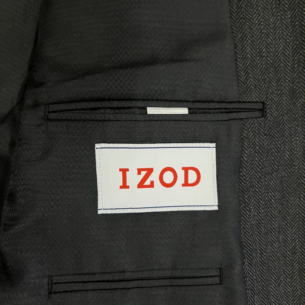 Izod Blazer Mens Rayon Blend Herringbone 42L