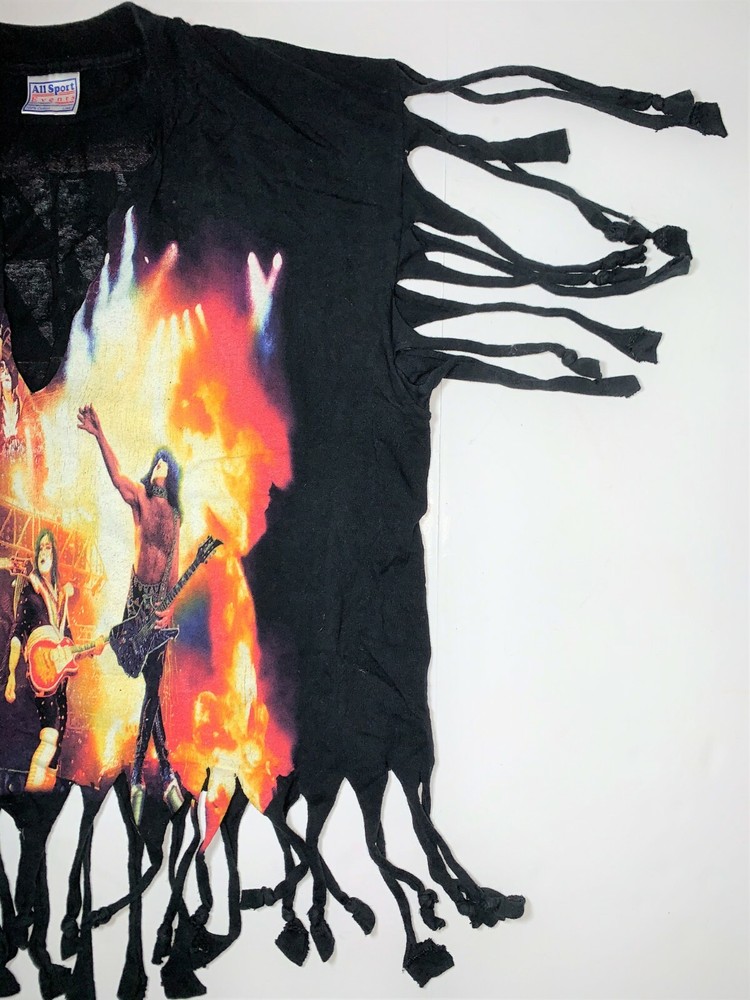 VTG KISS Virginia Beach 2000 Fringe Rock Band Concert Tour Tee T-Shirt Top L 44