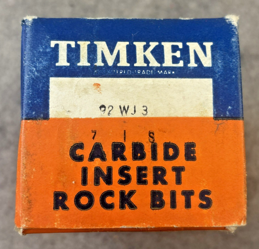 TIMKEN 92 WJ 3" Diameter MINING DRILLING Carbide insert w Original Box
