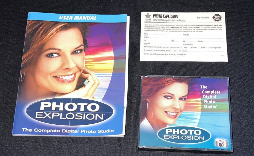 Photo Explosion Digital Photo Studio Software CD Photo Editing Big Box 2002 PC