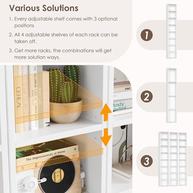 Durable Adjustable CD DVD Media Tower Rack Space Saving Storage Organizer New