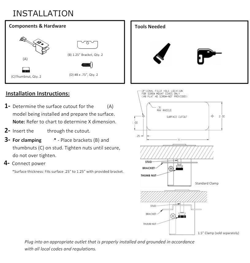 Dekko Cove silver 2 surface power + 1 under surface power module