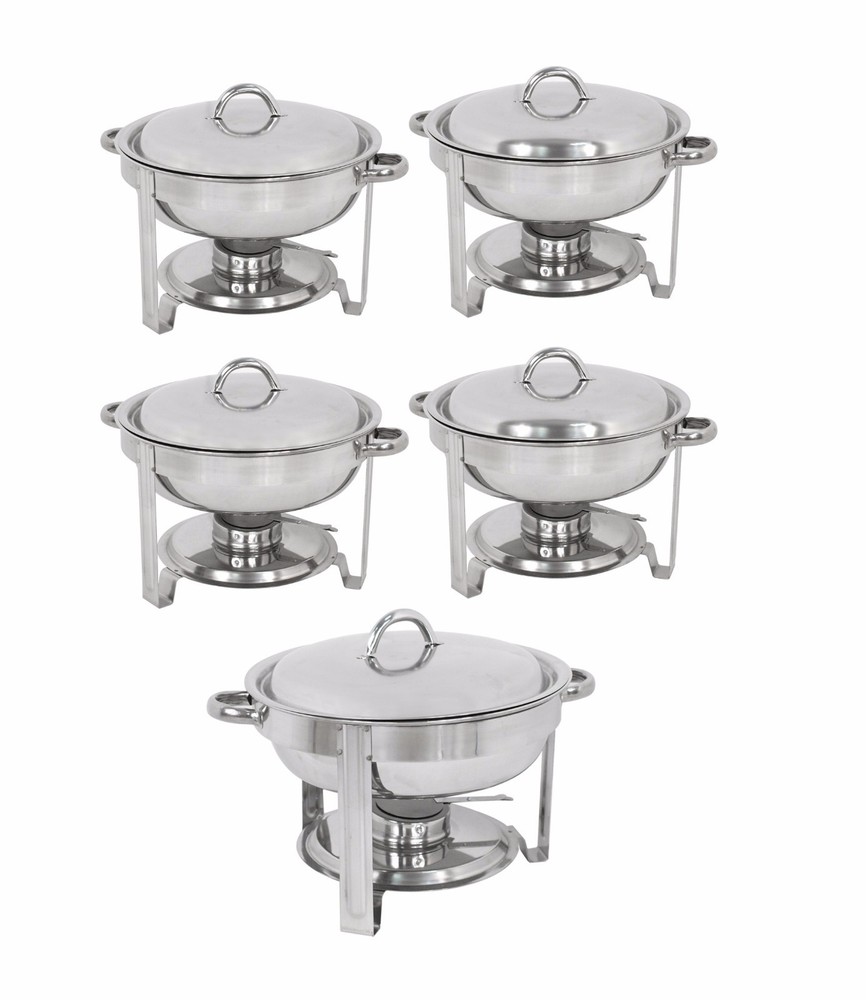Lot 5~5 Quart Stainless Steel Rectangular Chafing Dish Full Size Buffet Catering