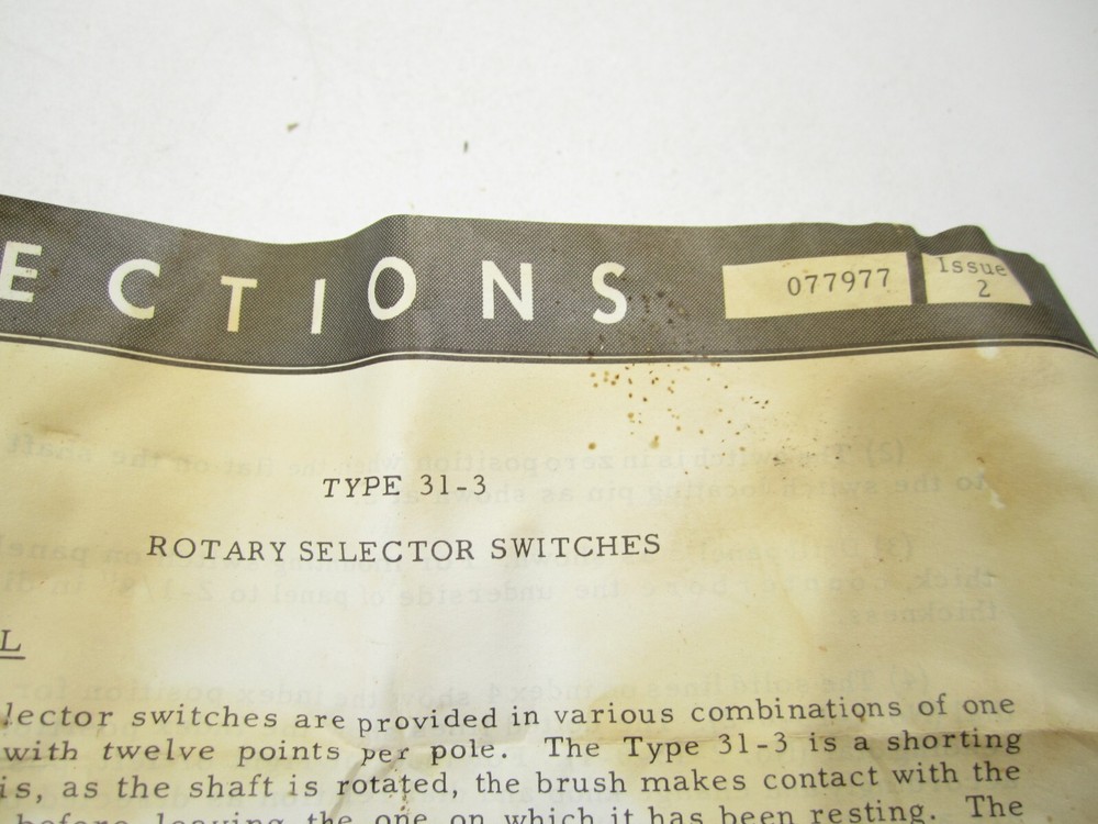 Leeds & Northrup Type 31-3 Rotary Selector Switch UNUSED