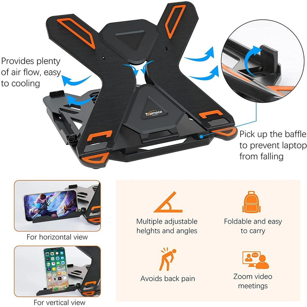 Rotatable Laptop Stand 10-17" Adjustable Height Swivel Riser Desk Notebook Holde