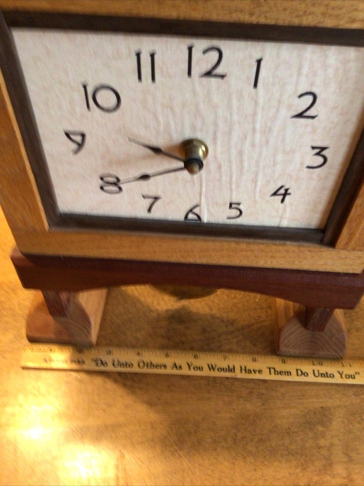 Beautiful Handcrafted Wood Pendulum Shelf Clock Signed