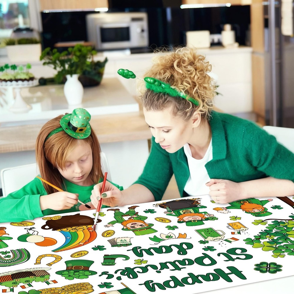 JarThenaAMCS St. Patrick’s Day Giant 52" x 31.5" (Rectangular), Black White
