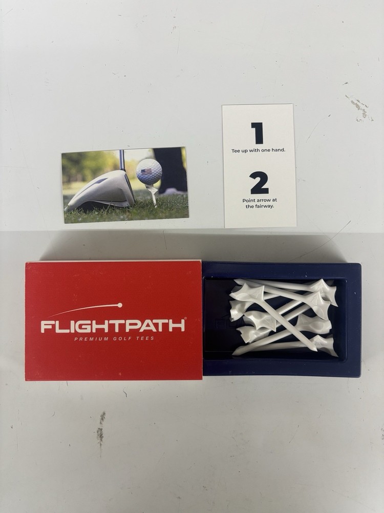 8 Premium Golf Tees FLIGHTPATH Durable Plastic Designed to enhance shot *