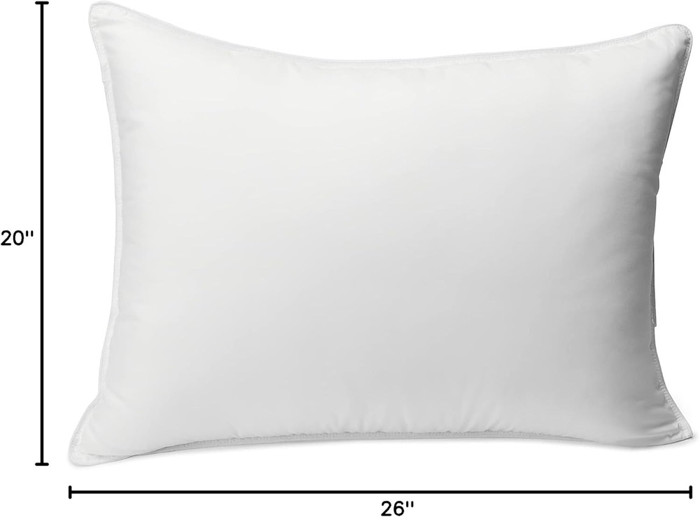 down Alternative Bed Pillows and Pillow Protector Case 2-Piece Set, Medium Densi