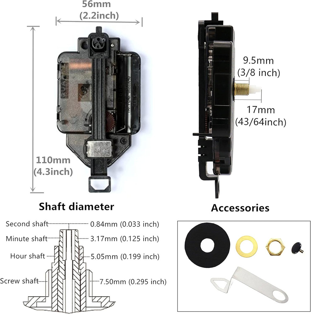 Original Youngtown 12888 Pendulum Type Movement Step Clock Accessory Quartz DIY