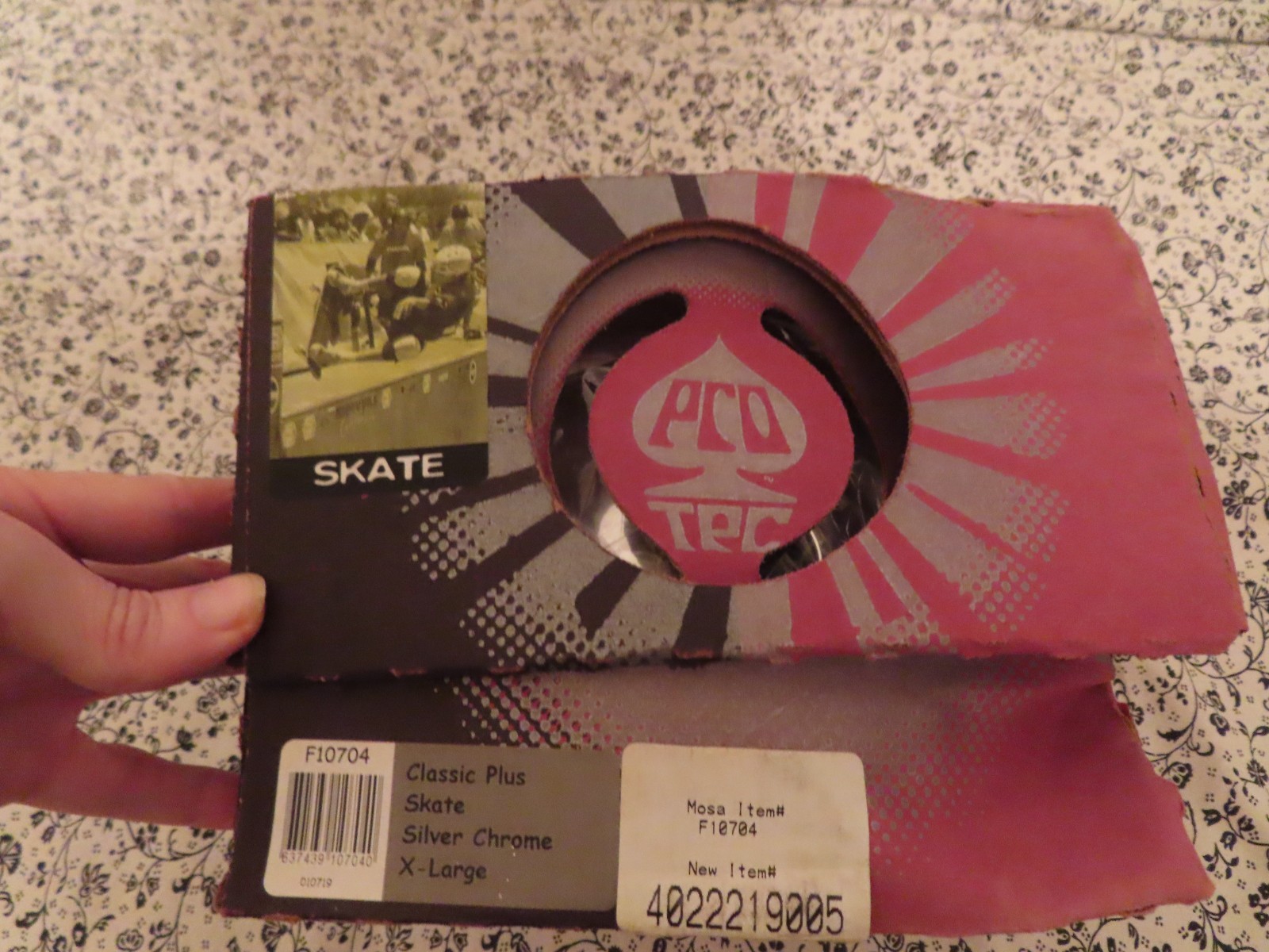 Vintage 1990s Pro Tec Helmet Chrome XL Skateboard Old School BMX