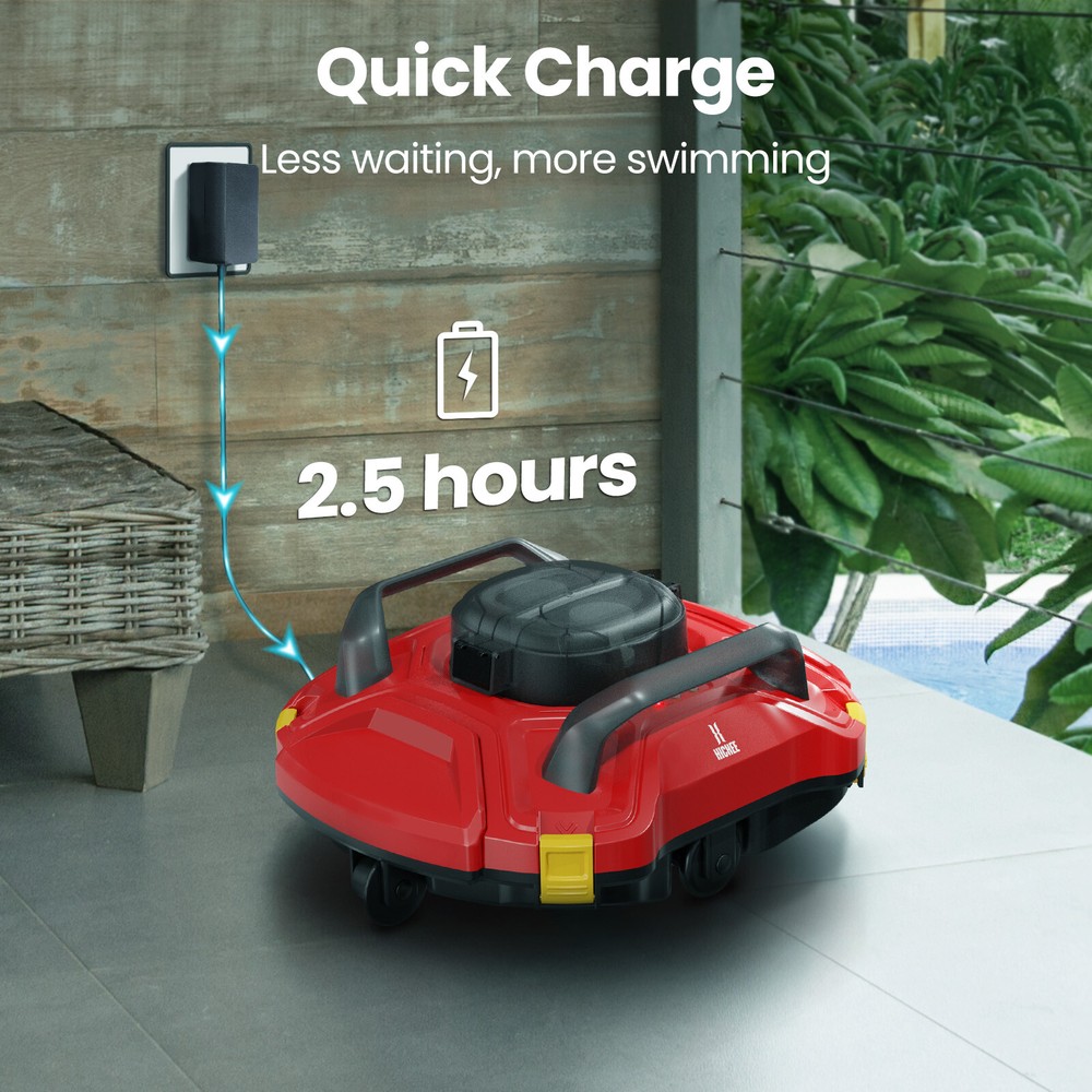 Automatic Pool Vacuum Cleaner Robotic Cordless WIth Dual-Motors LED Indicator