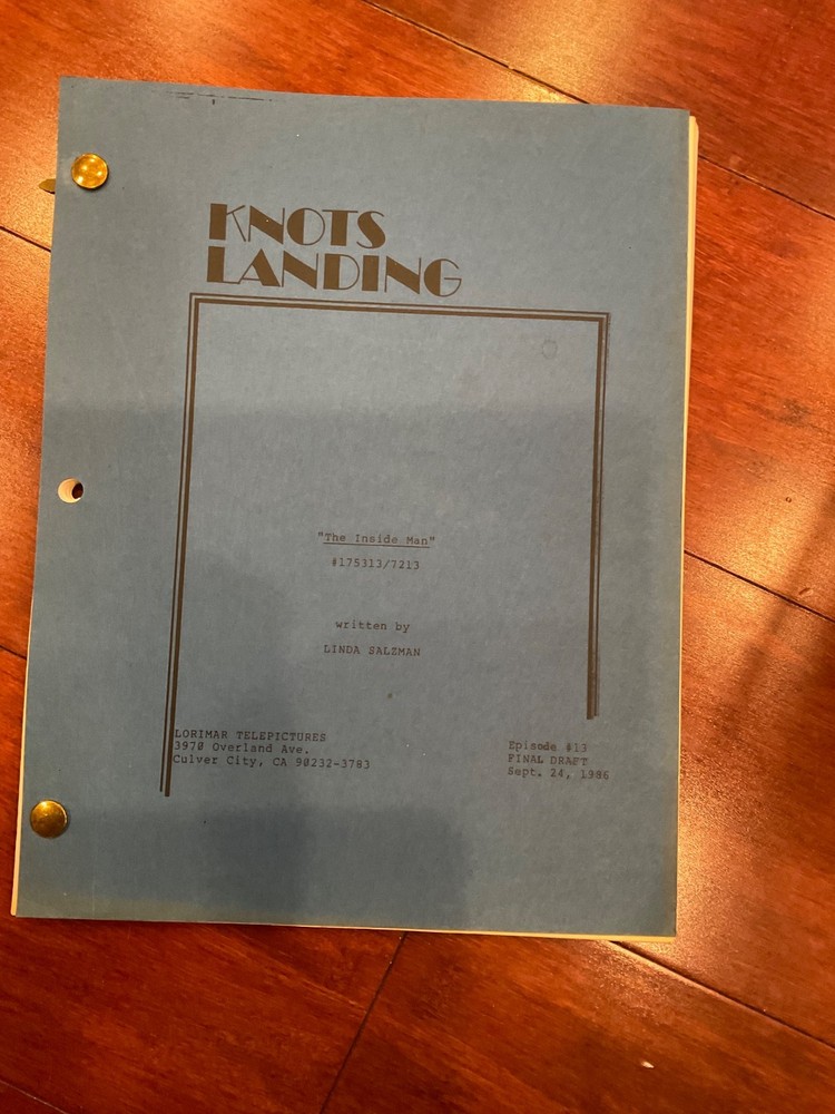 Original script + shooting schedule KNOTS LANDING  DONNA MILLS 1986 Inside Man