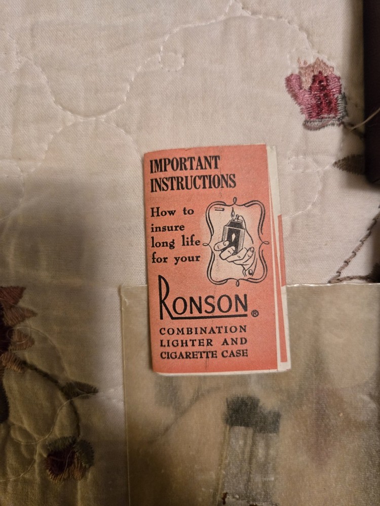 1950s Ronson Mastercase Lighter Includes Original Box Fabric Case Lots More!