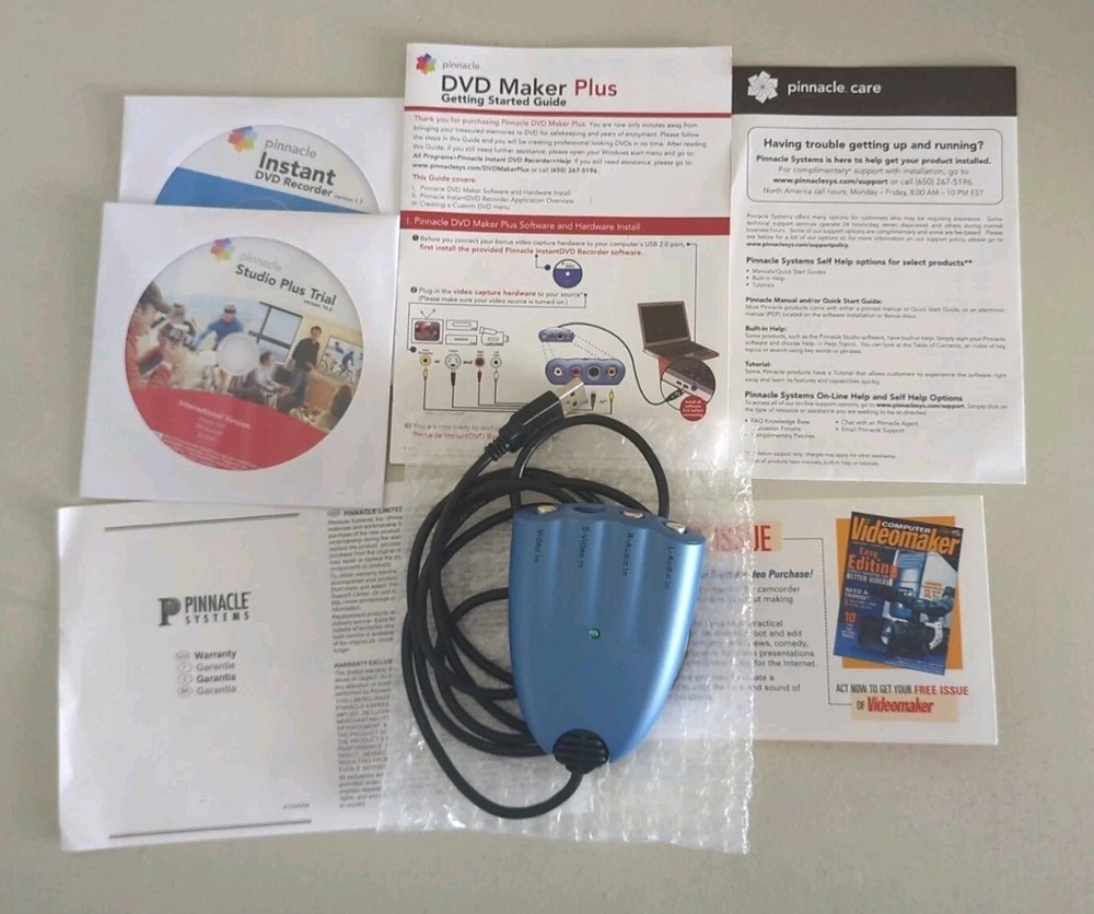 Pinnacle DVD Maker Plus Transfer VHS tapes to DVD