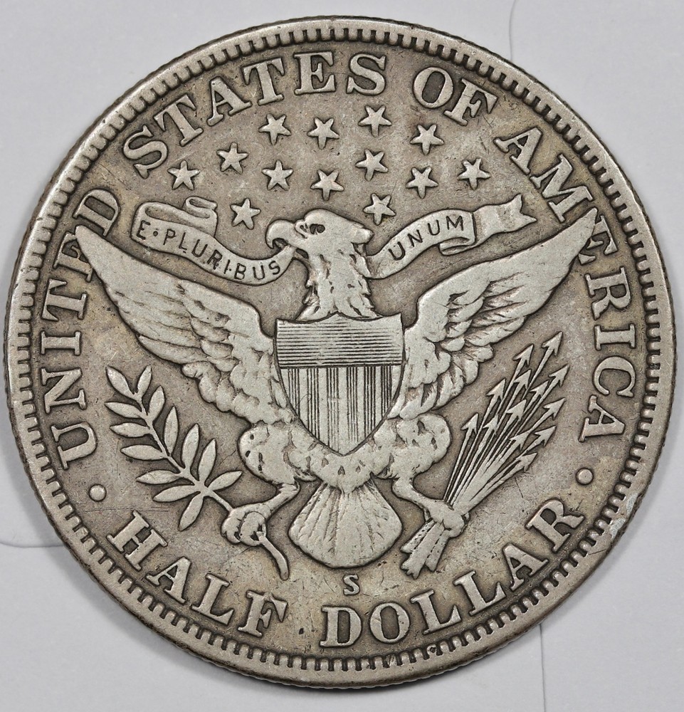 1912-s Barber Half Dollar. VF. 212741