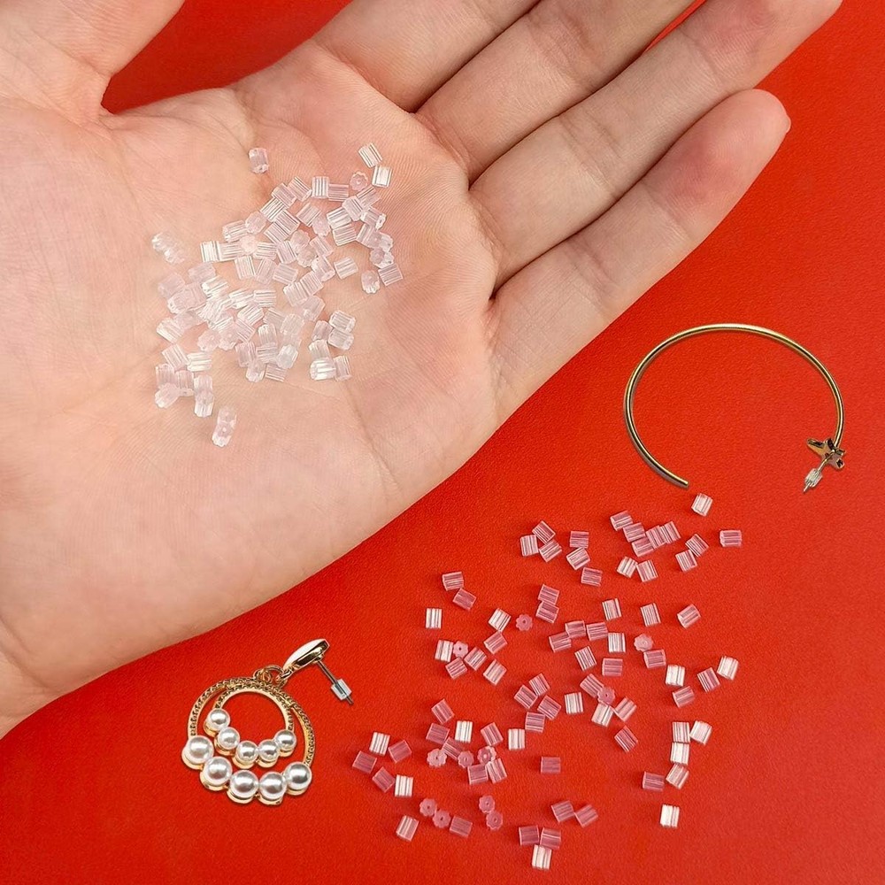 Earring Backs Silicone Soft Clear 1000 Safety New