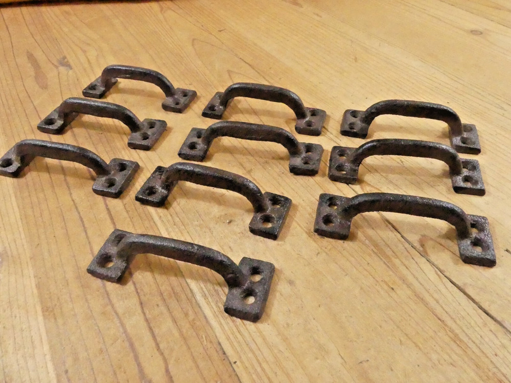 10 Cast Iron Handles Rustic Drawer Pulls Small Kitchen Window Farmhouse Knobs