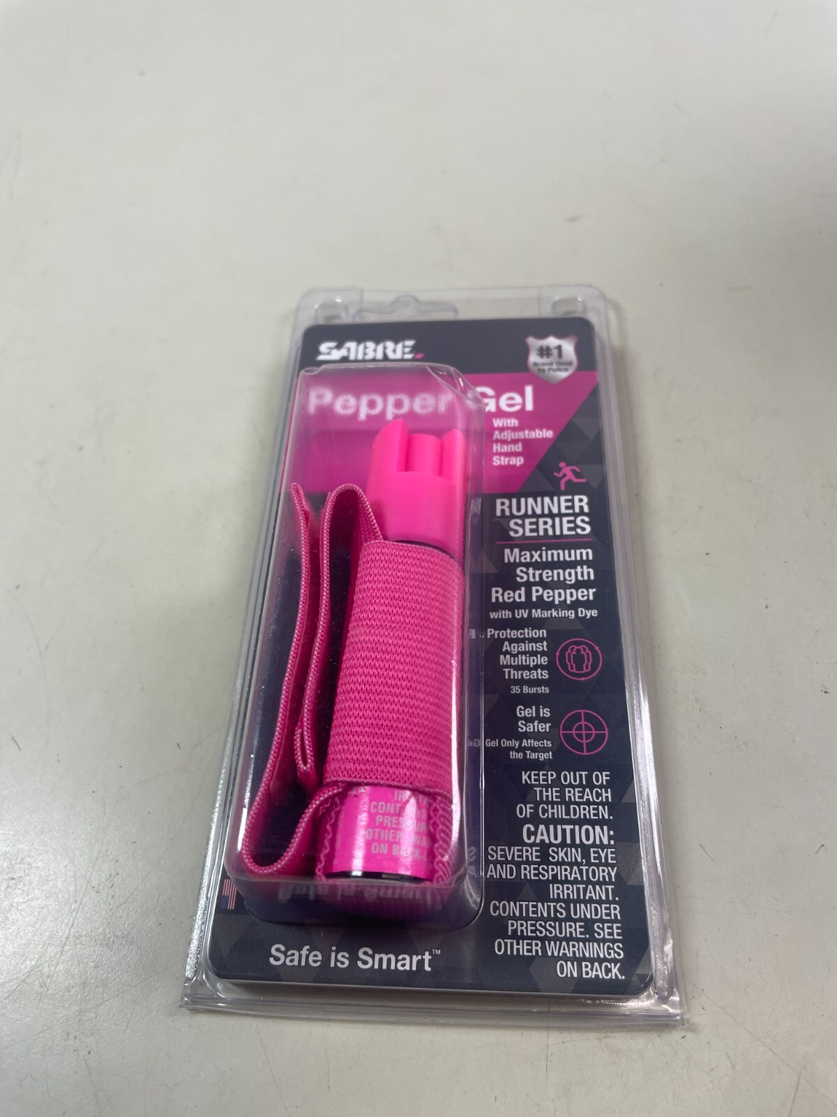 Sabre Runner Pepper Gel Pink Adjustable Hand Strap One Size Fits Most EXP. 2028