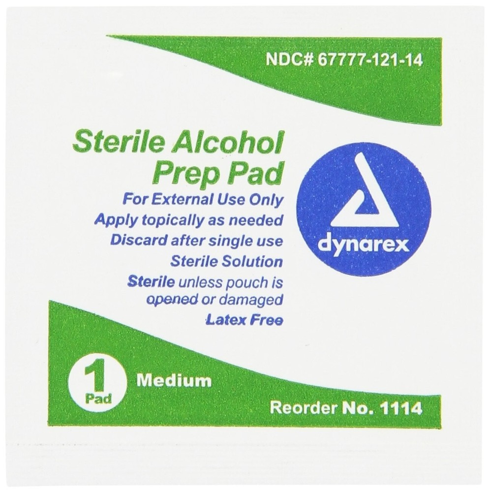 Alcohol Prep Pads 70%, Medium, Sterile, 200/Box