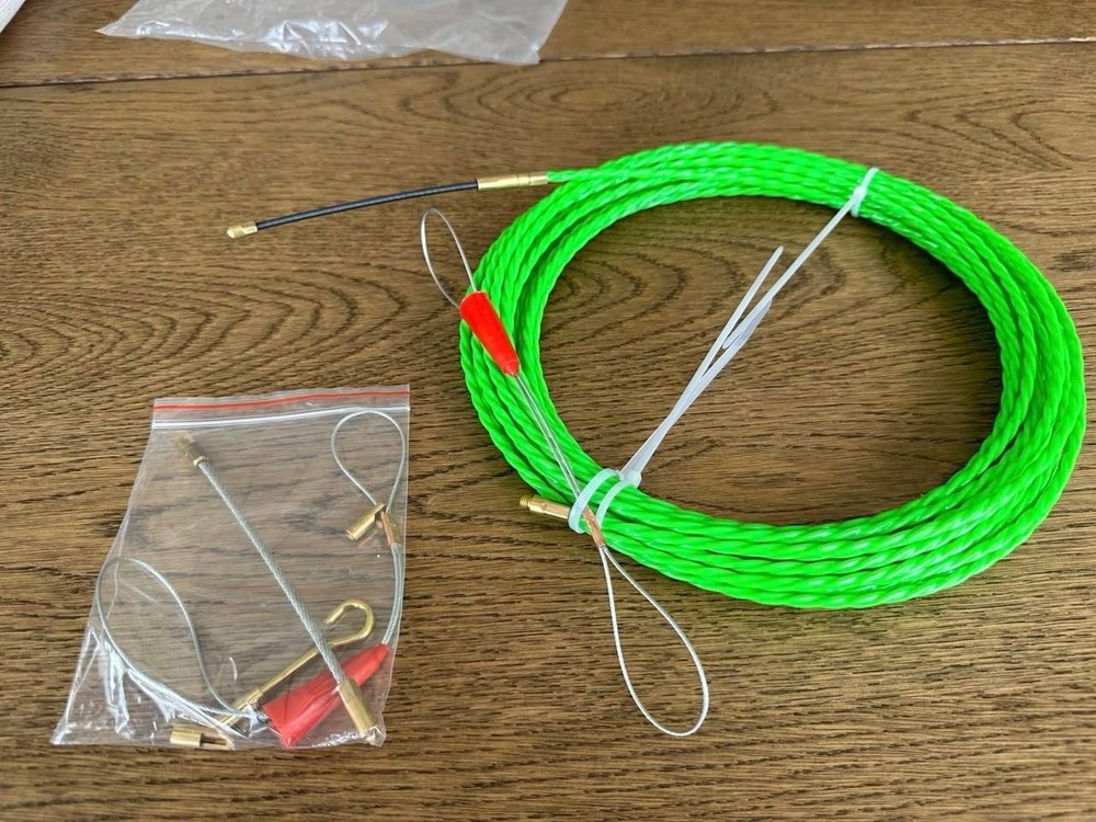 37FT Fish Tape Wire Puller Including 5Adapters- Durable Cable Retraction Aid for