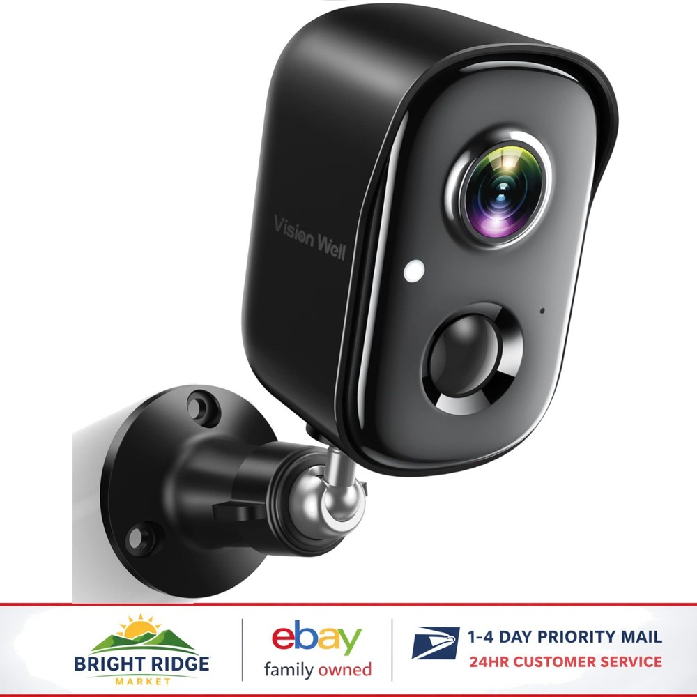 Wall Mountable Security Camera with Rechargeable Battery and Screw Installation