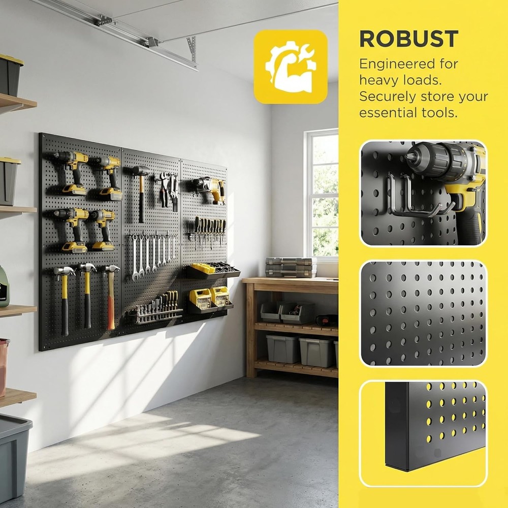 Metal Pegboard Wall Panel Organizer Kit