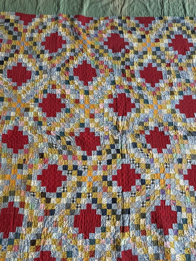 Antique Postage Stamp Quilt 75” X 75”