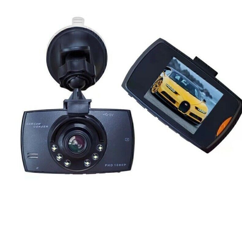 For LCD Screen Car DVR Dash Cam Video Recorder G-Sensor Front Inside Camera