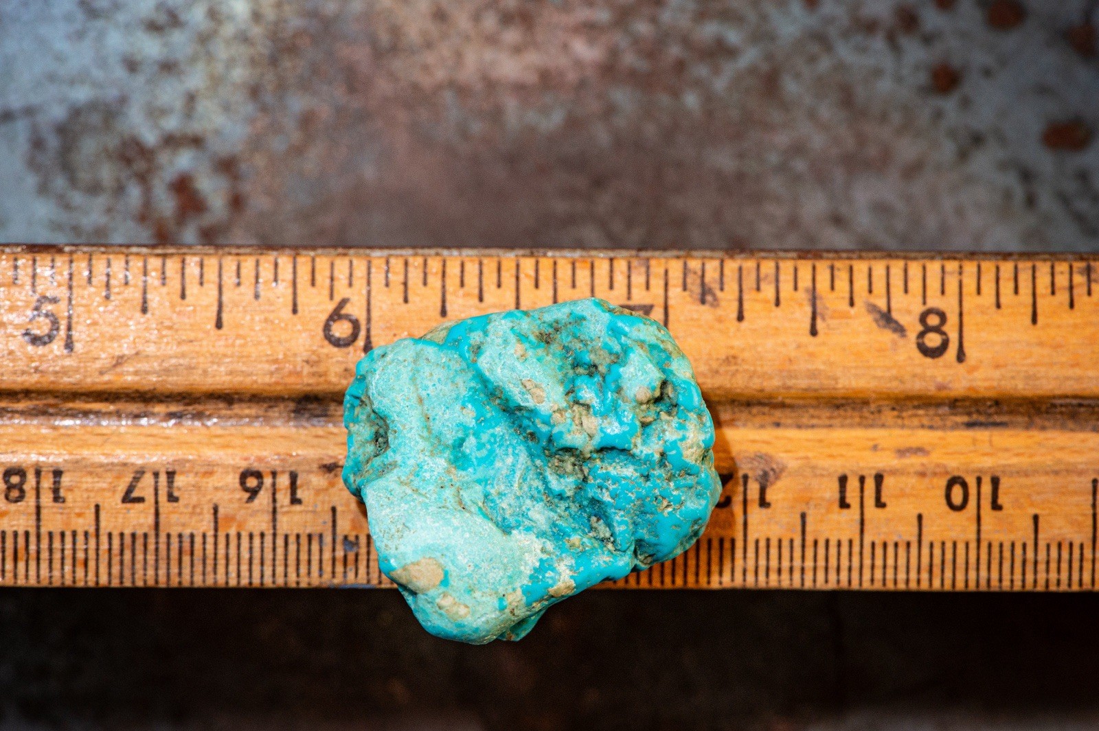 Natural Gem Hard Iron Mask Turquoise Nugget!RARE! RARE! New Mexico! 12 Grams!