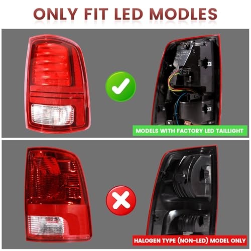 LED Tail Lights Assembly Compatible with 2013-2018 2013-2018 LED Black Border