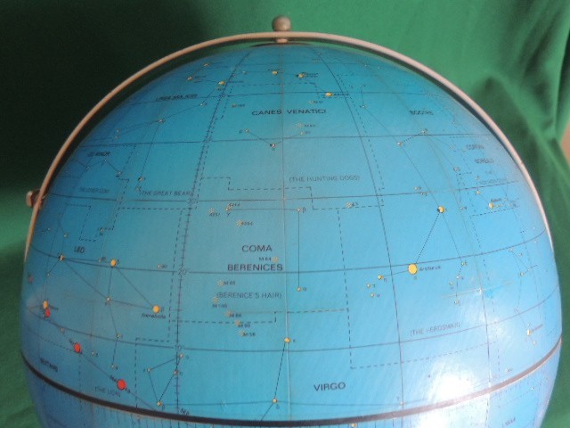 NICE 12" Apollo Celestial Globe 1971 Replogle Rotating Stars Constellations Blue