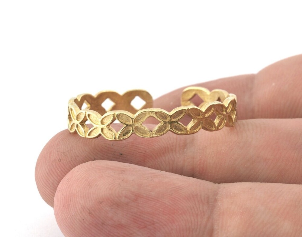 Butterflies Ring Adjustable Raw Brass (27mm minimum inner size) 5113