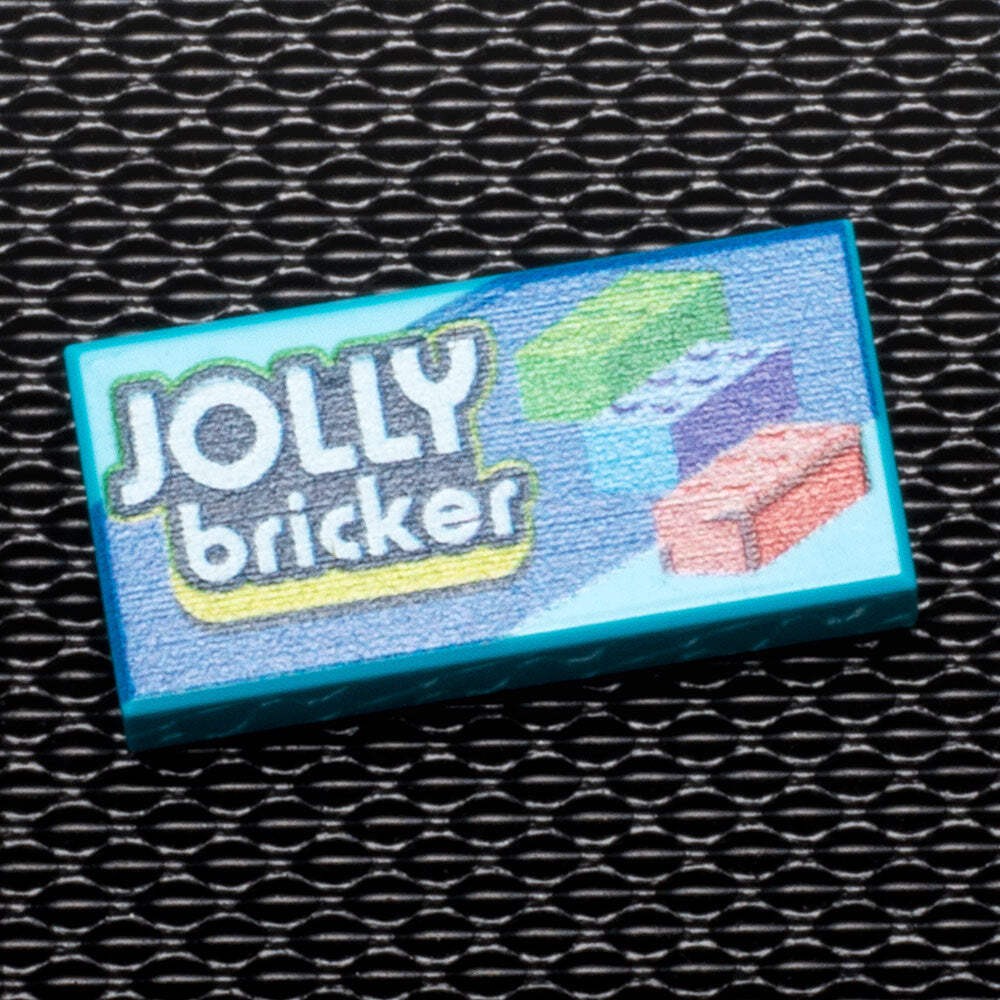 Jolly Bricker Printed 1x2 Tile made using LEGO part - B3 Customs