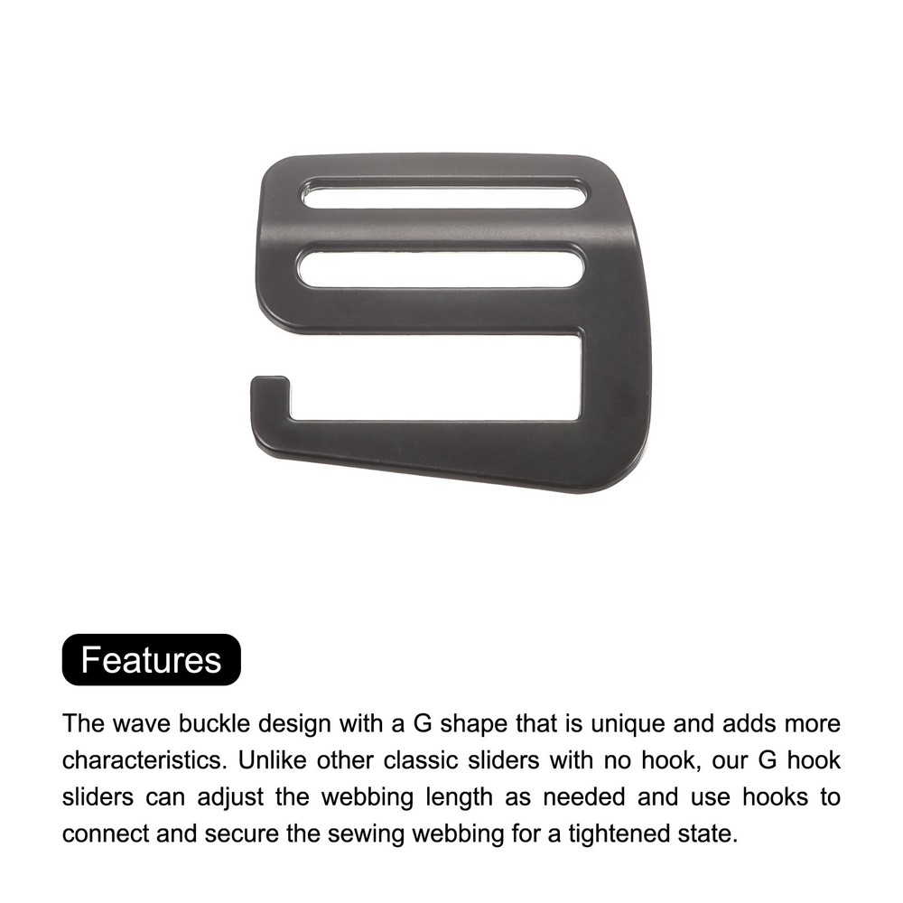 1.26" Webbing Release G Hook Buckle Adjuster for Backpack Strap 4Pcs Matte Black