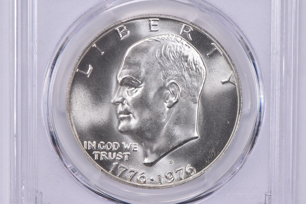 1976-S Eisenhower Dollar Ike Silver MS67 PCGS Blue Label
