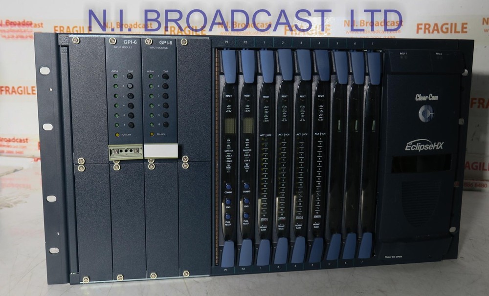 Clearcom Eclipse HX 64x channel intercom and 2x GPI6 modules
