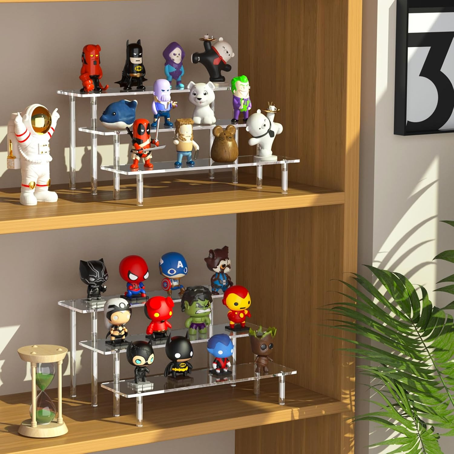 3 Tier Acrylic Display Risers, Large Perfume Organizer Stand, Clear