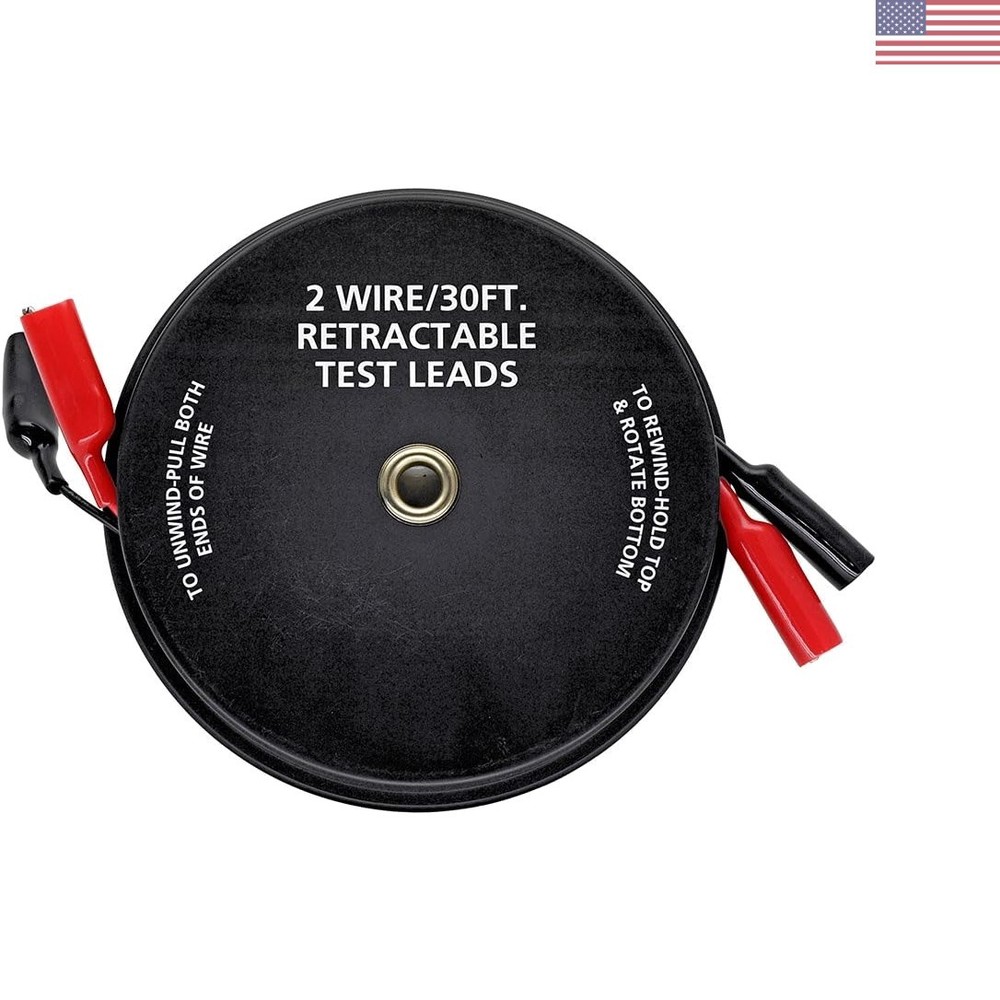 Versatile 30' Retractable  Leads with 18 Gauge Wire for Electrical Testing