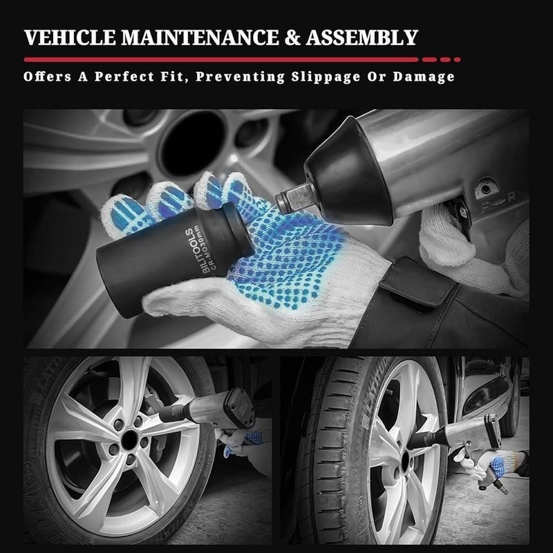 12 Point Axle Nut Socket Set 1/2" Drive Spindle Axle Nut Impact Deep Socket Set