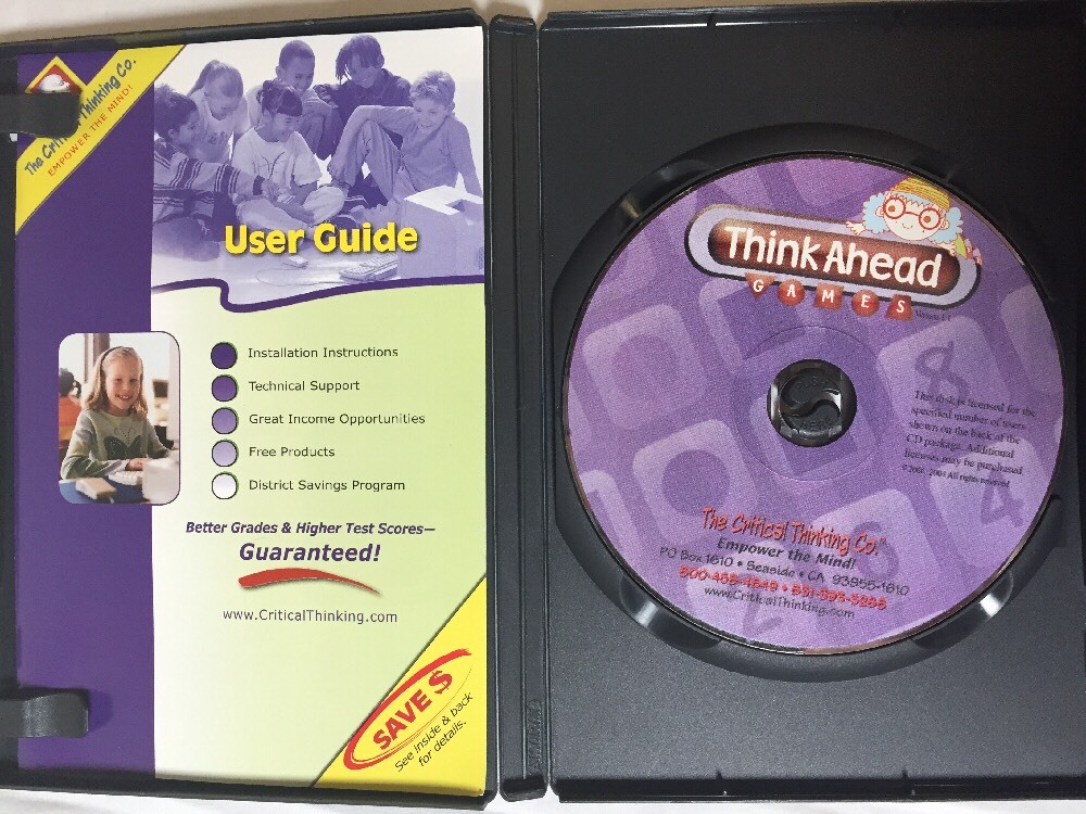 Think Ahead Games (CD-ROM) Figural & Numeric Educational Games! Grades 3-12+