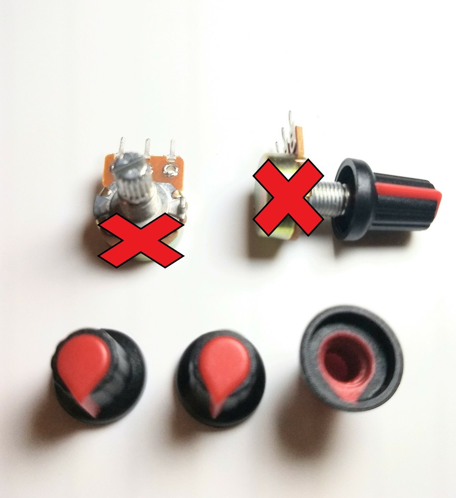 4x 6mm Shaft Hole Plastic Threaded Knurled Potentiometer New Knobs Cap KIT